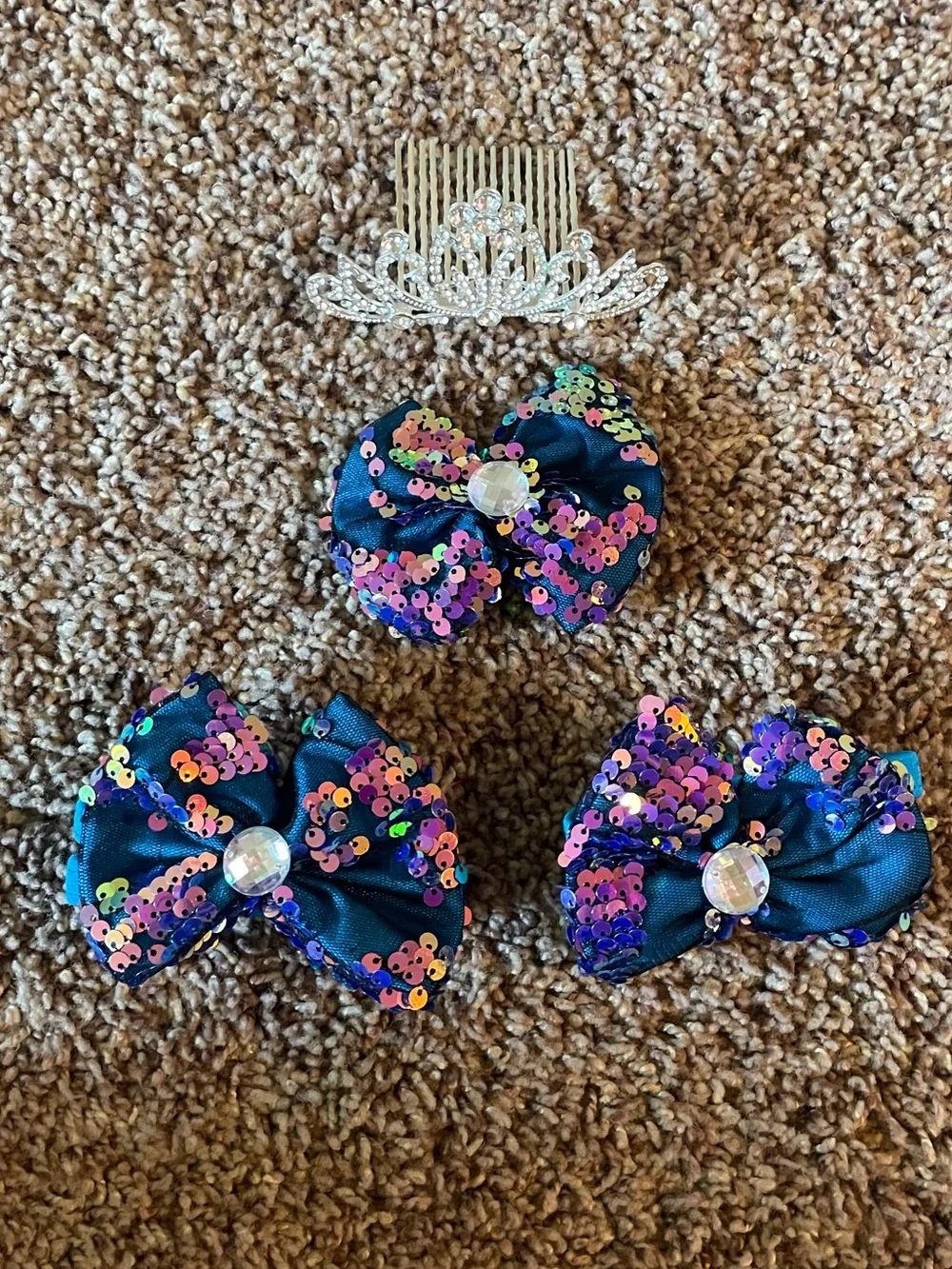 Glamour Teal & Purple Sequined Ruffle Dance Costume